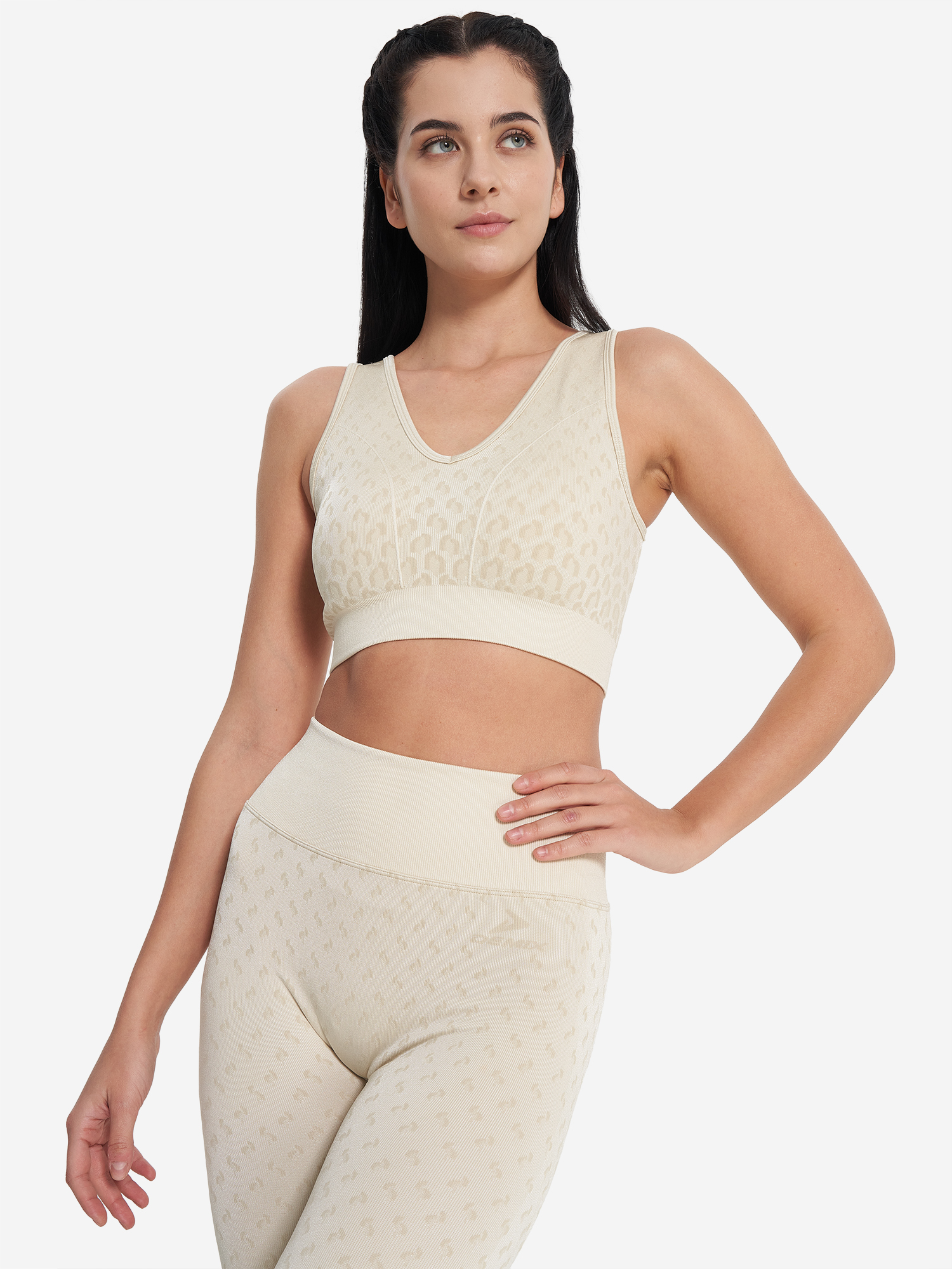 

Топ бра спортивный HighFlow Seamless Longline, Бежевый