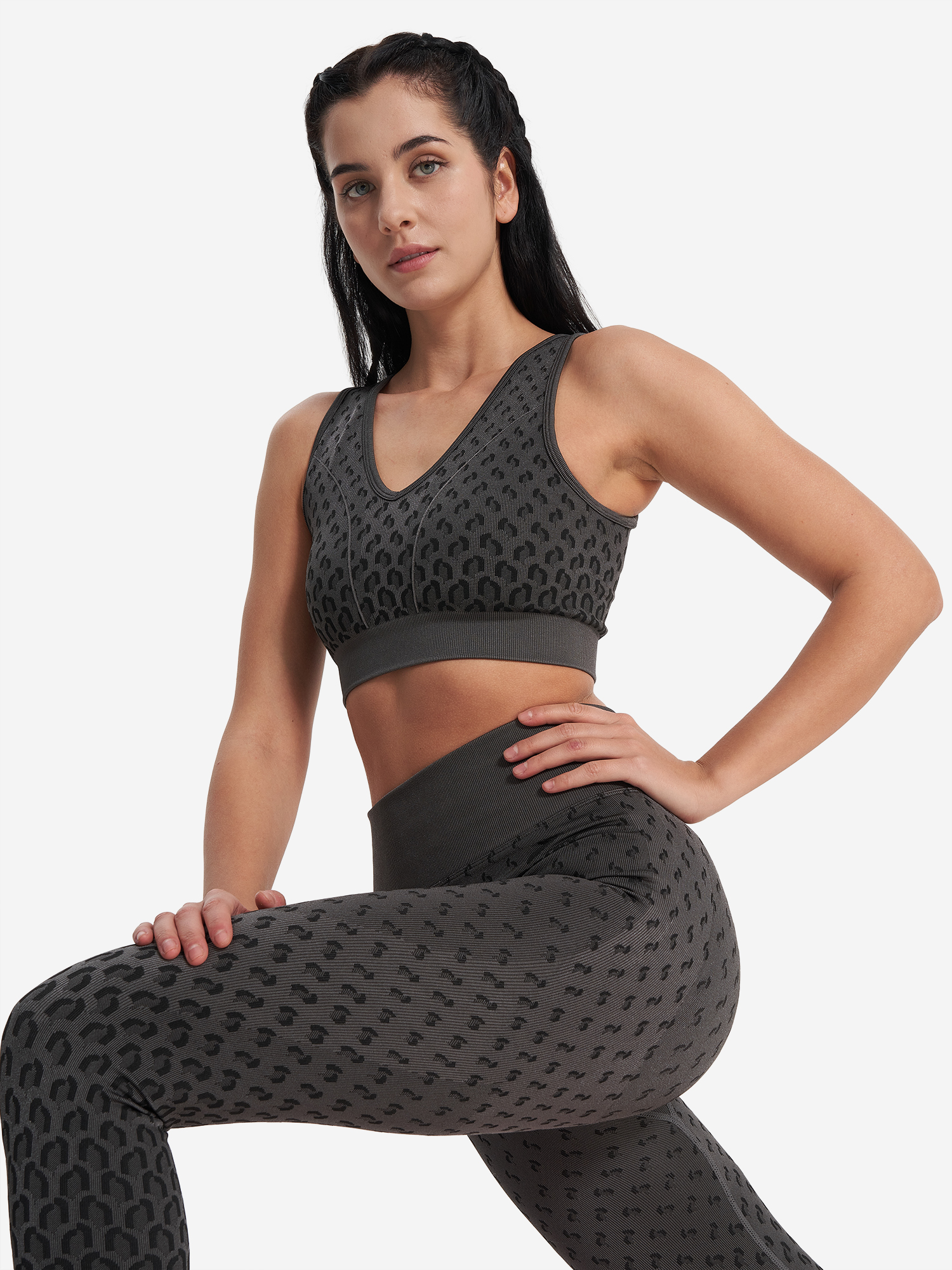 

Топ бра спортивный HighFlow Seamless Longline, Серый