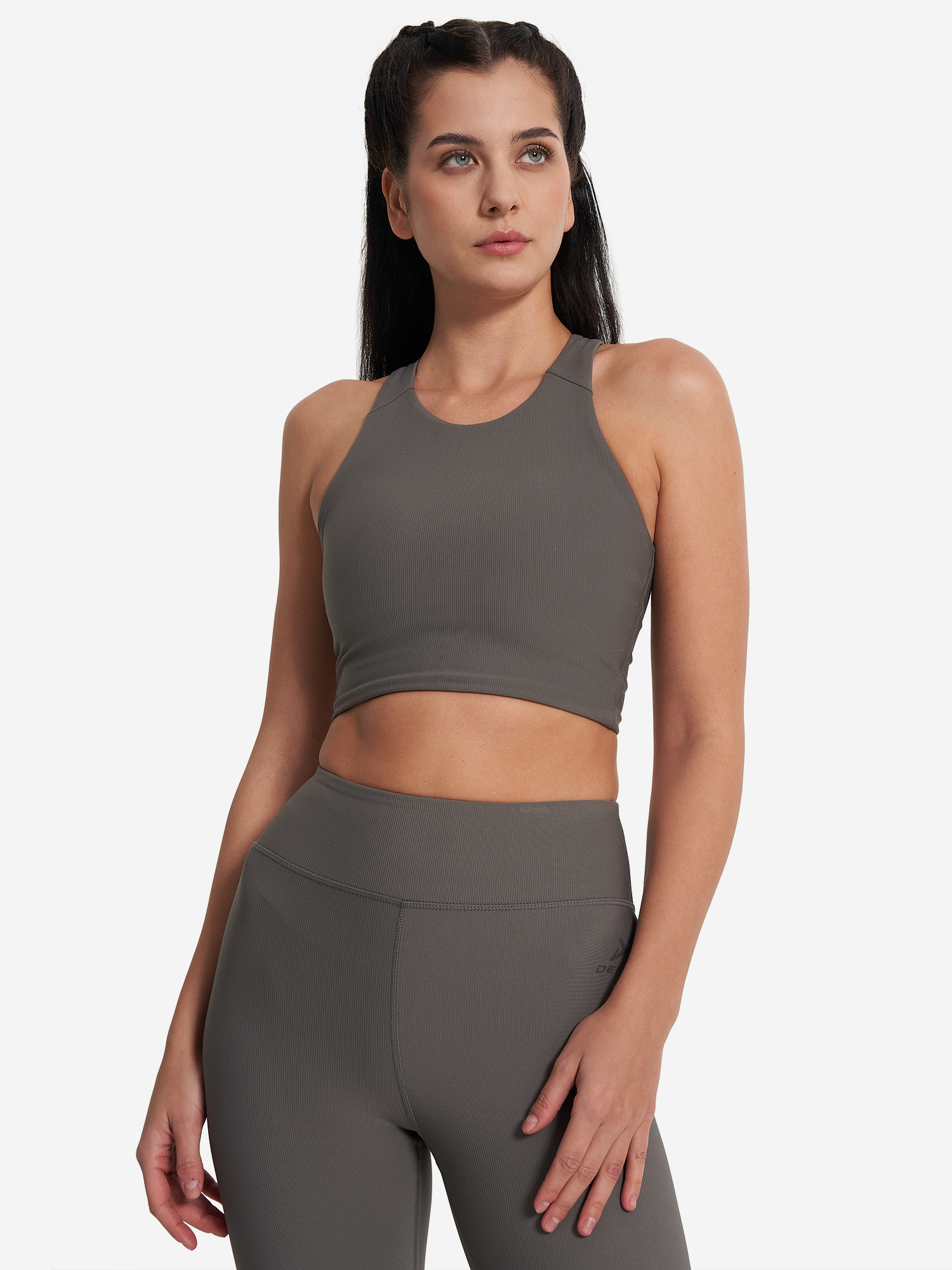 

Топ бра спортивный HighFlow Yoga Longline, Серый