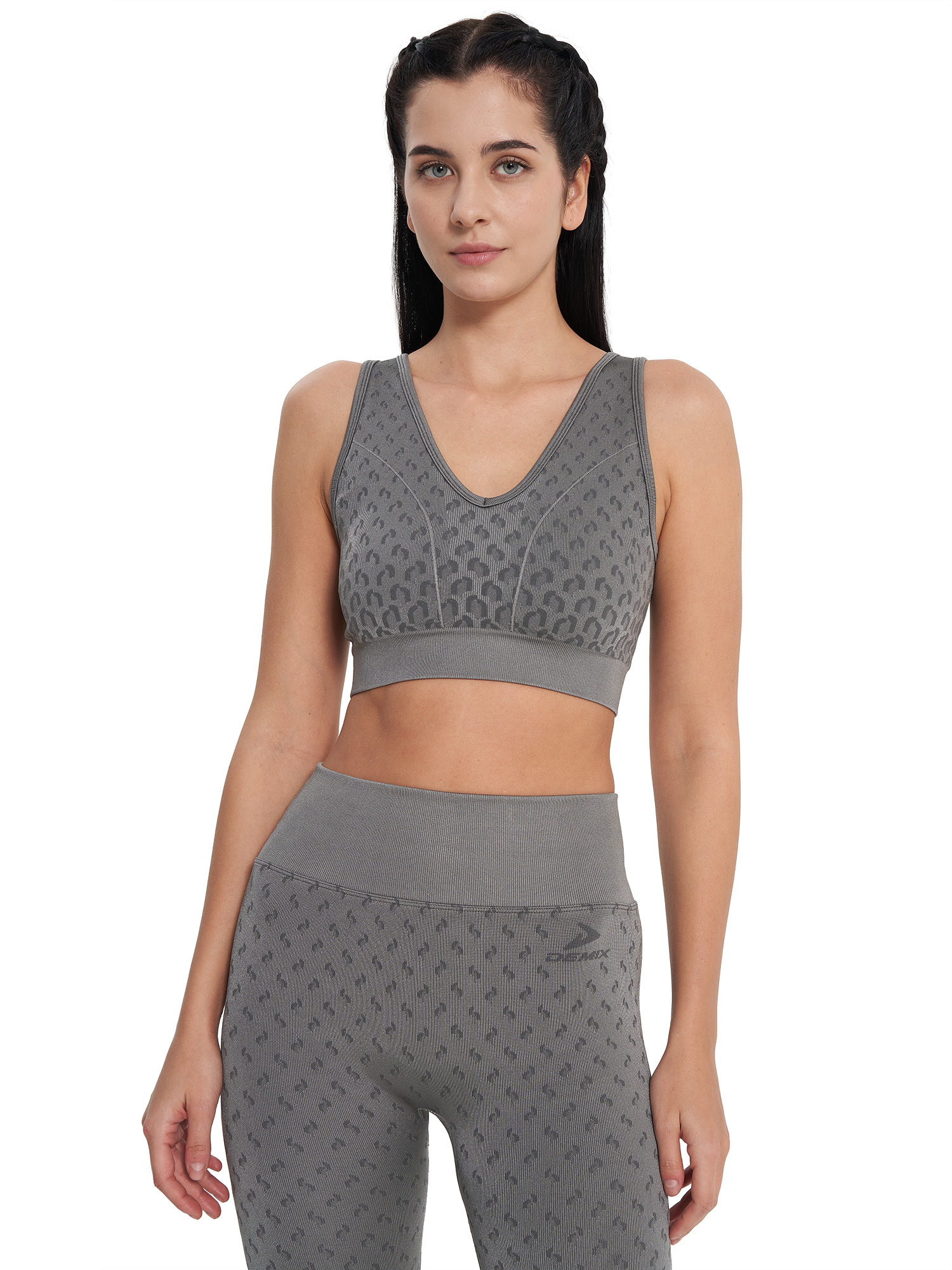 

Топ бра спортивный HighFlow Seamless Longline, Серый