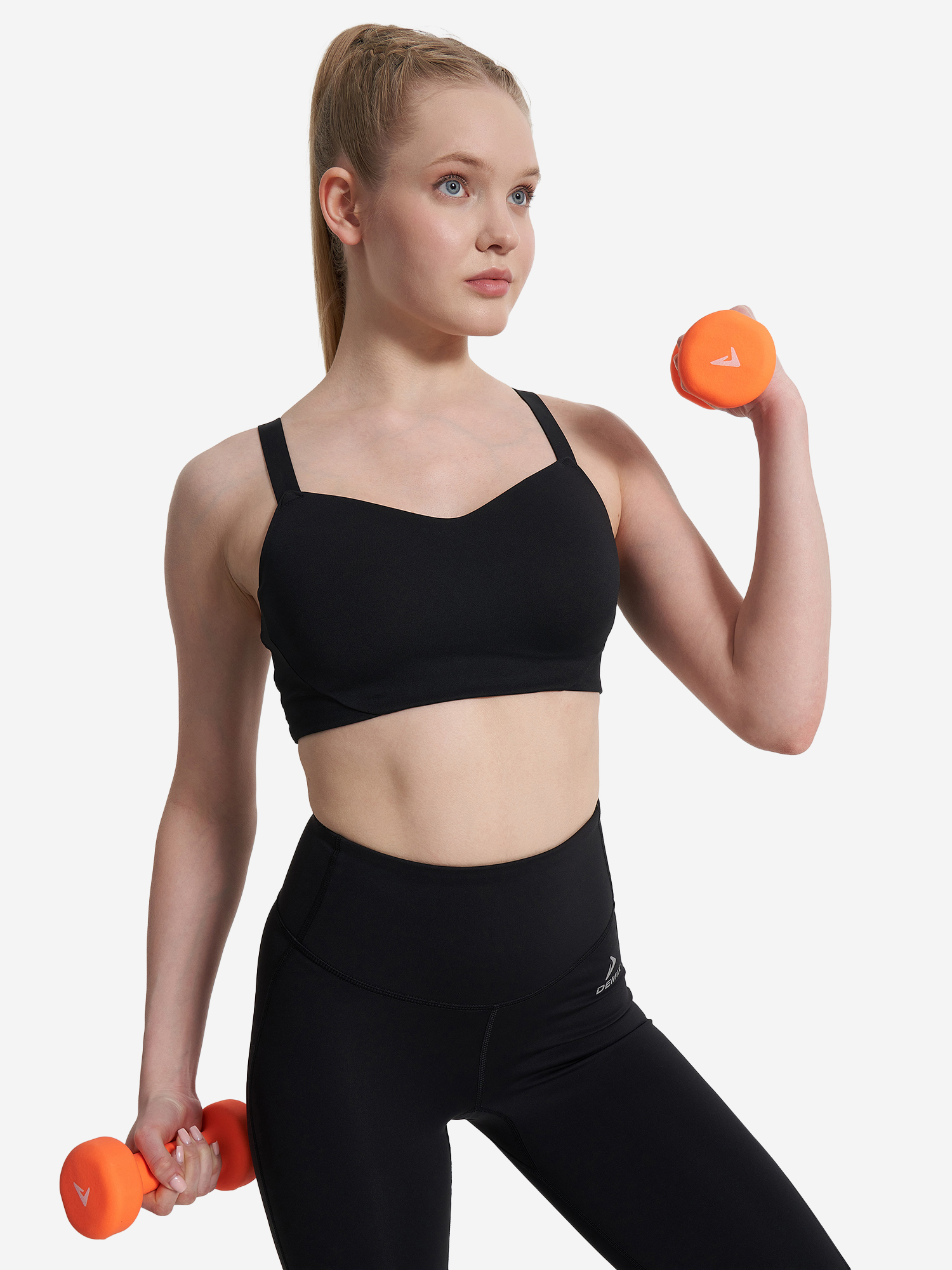 

Топ бра спортивный, Plus Size, Черный