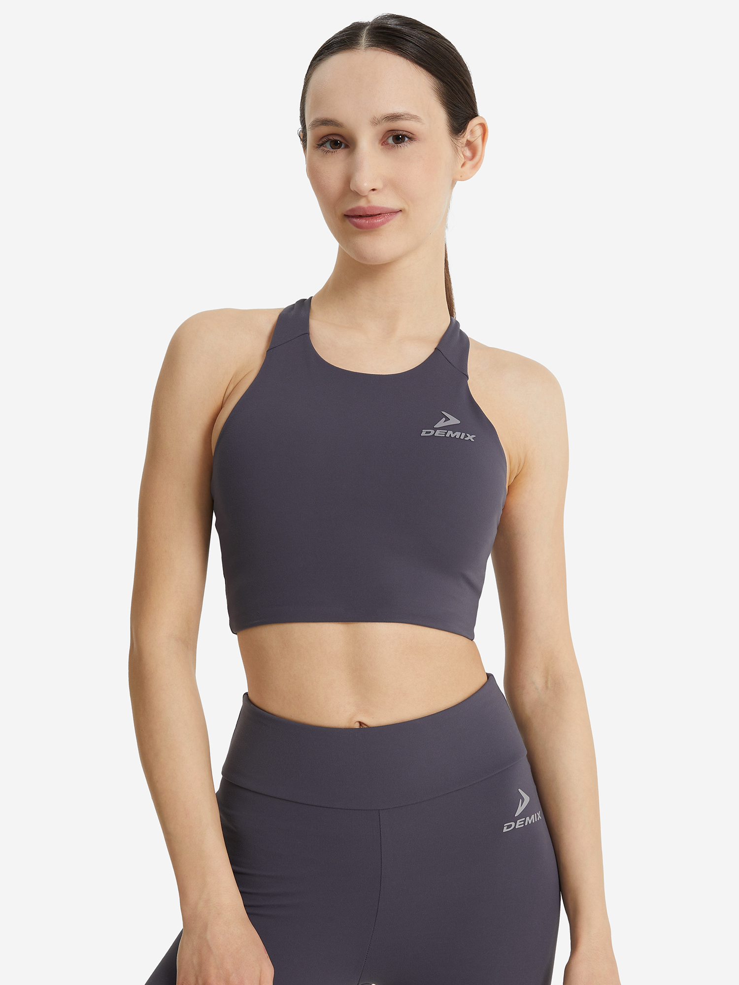 

Спортивный топ бра Yoga HighFlow Longline, Серый