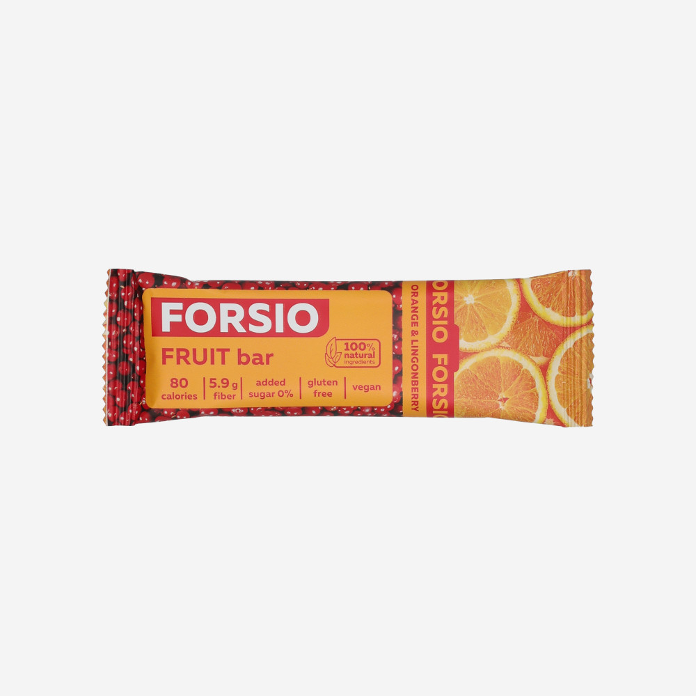 Протеиновый батончик FORSIO абрикосовый с апельсином и брусникой, 30 г - фото 1