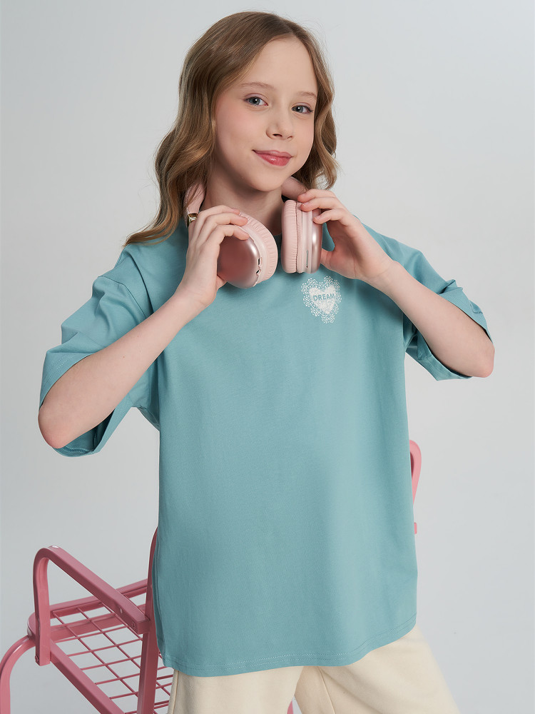 Футболка для девочек оверсайз - фото 1